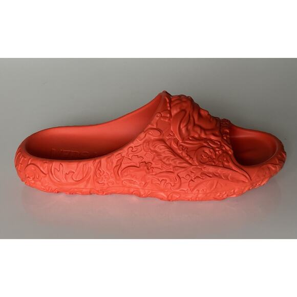 NIB $525 Versace Medusa Head Slides Pool Sandals Orange 13 US (46) 1005746 IT - Picture 2 of 14